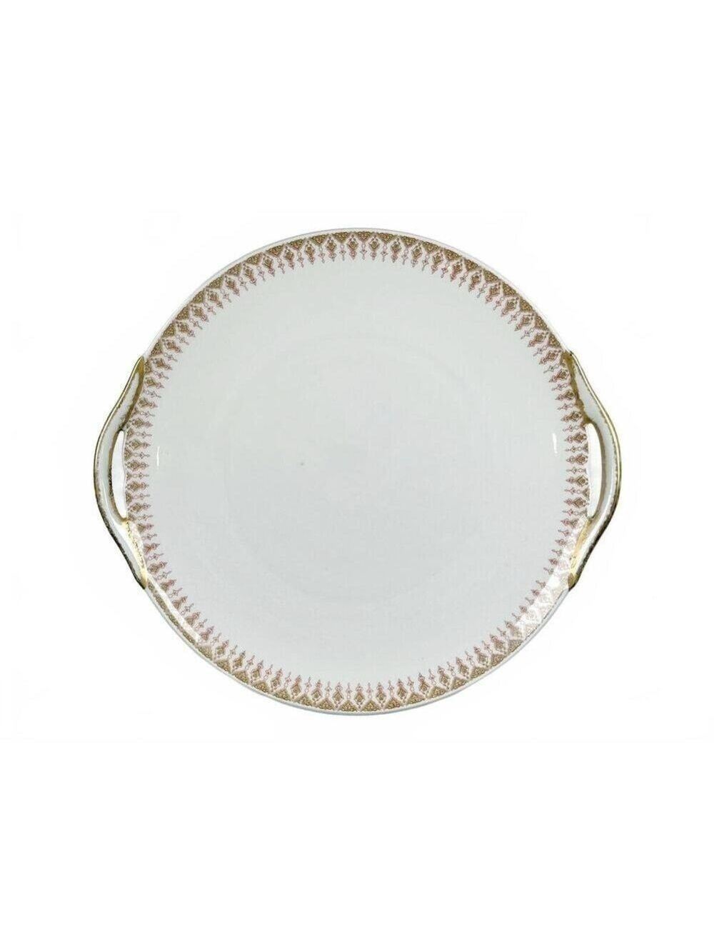 Antique Bernardaud Limoges B&Co France Porcelain Serving Plate 11 in Gold 1900s